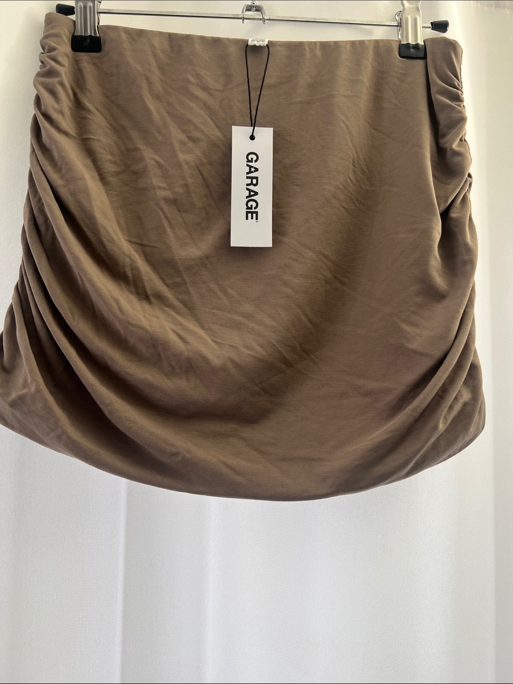 Garage Brown Ruched Mini Skirt